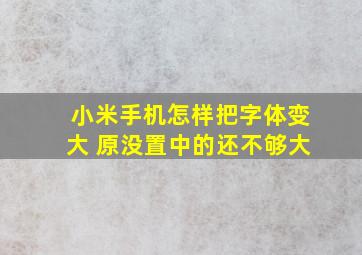 小米手机怎样把字体变大 原没置中的还不够大